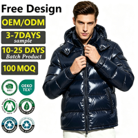 Veste matelassée légère et brillante pour homme de haute qualité avec capuche amovible, manteau chaud d'hiver