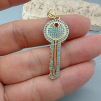 Pendentifs Croix Turquoise pour Femmes, Breloques Clé Croix pour Fabrication de Bijoux, Accessoires pour Colliers et Bracelets Femme