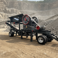 Concasseur à mâchoires mobile portable Haotuo PE400X600 avec moteur, capacité maximale de 50 t/h pour le concassage de roches dans l'exploitation minière