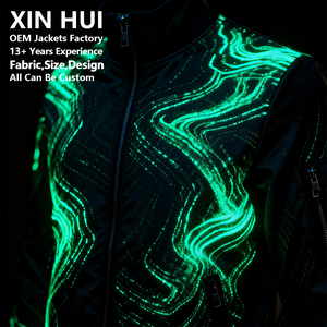 Custom Cyberpunk Graphic Vintage Windproof Fleece Jacket 100% Cotton Slim Fit Men Zip up for Casual Wear - Product Image 3