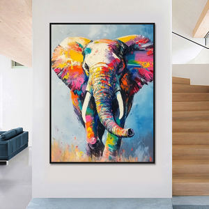 Décoration murale toile colorée peinte à la main abstraite chien Graffiti <span class=keywords><strong>Pop</strong></span> <span class=keywords><strong>Art</strong></span> travail éléphant <span class=keywords><strong>peinture</strong></span> animale - Product Image 1