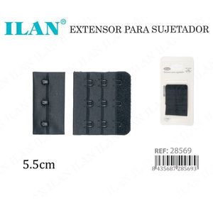 Estensore per reggiseno Ilan 5,5 cm nero con chiusura a gancio e occhiello per regolazione intimo femminile - Product Image 3