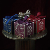 Boîtes Cadeaux de Mariage Champagne, Boîtes Chocolat pour Mariage, Fête Prénatale, Boîtes Cadeaux Dorées avec Ruban