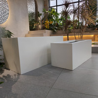 Vente directe d'usine, jardinières rectangulaires en fibre de verre légères et durables, grands pots en fibre de verre pour plantes