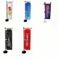 Drapeaux miniatures Nobori publicitaires personnalisés en polyester 100D 10x30cm 2023 pour le commerce, bannières de course, drapeaux de bureau Nobori