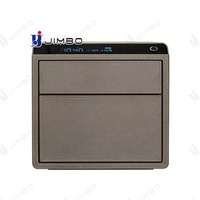 JIMBO, venta al por mayor, Panel de pantalla LCD de cuero, cajón de joyería de huellas dactilares, caja fuerte para Home Hotel