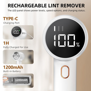 <span class=keywords><strong>Rasoir</strong></span> électrique portatif à affichage numérique 1200 mAh avec chargeur, couteau en acier à six lames pour l'élimination des peluches et la coupe des boules de poils - Product Image 4