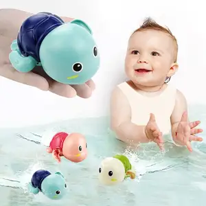 Sevimli yüzme kaplumbağası yüzen rüzgar Up havuz oyuncaklar banyo oyuncakları yeni doğan bebek küveti su oyuncakları çocuklar için 1-3