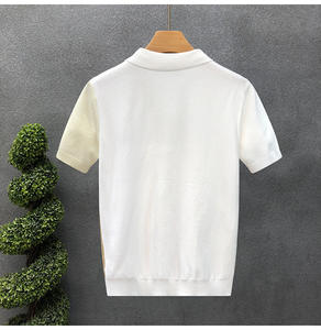 10% DISKON <span class=keywords><strong>M</strong></span>-3XL Kaos Bergaris Warna-warni Musim Panas Kerah Modis Lengan Pendek Kaos Rajut Sutra Es Model Polo - Product Image 6