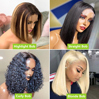 Perruque Bob naturelle lisse Remy en soie Non lisse — doreen, perruque avec cheveux humains, pour femmes noires