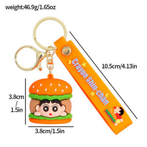 Милый 3D мягкий силиконовый резиновый Гамбургский брелок мультяшная кукла мелок голень чаны из Японии аниме ПВХ сумка для автомобиля кулон подарок брелок - Product Image 5