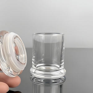 Pot à bougie en verre ambre Elite 8oz vide avec couvercle plat pour <span class=keywords><strong>les</strong></span> dérapages à la maison - Product Image 4