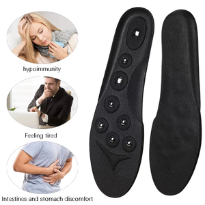 Nouvelle conception de semelles orthopédiques en EVA pour la <span class=keywords><strong>circulation</strong></span> <span class=keywords><strong>sanguine</strong></span>, avec points d'acupuncture plantaires magnétiques, pour la physiothérapie, à utiliser avec des chaussures - Product Image 3
