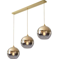 Luminaire de cuisine pour restaurant Lampe suspendue en boule de verre Lustre chromé à gradient unique Fabricant