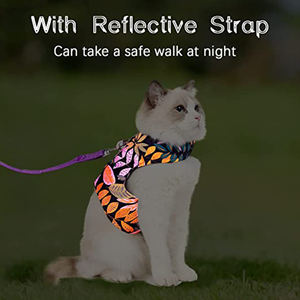 مخصص طباعة القط حزام وطوق للكلب للشركات الصغيرة الحيوانات الأليفة المشي ، عاكس قابل للتعديل الهواء شبكة سترة والمقود للكلاب الصغيرة القط - Product Image 5