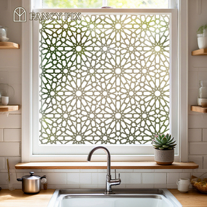 Película Decorativa para Ventanas Fancy-Fix <span class=keywords><strong>de</strong></span> PVC Duradero, Sin Pegamento, Bloqueadora <span class=keywords><strong>de</strong></span> Rayos UV, Ecológica, para Protección <span class=keywords><strong>de</strong></span> <span class=keywords><strong>la</strong></span> Privacidad, para Sala <span class=keywords><strong>de</strong></span> Estar, Cocina, Oficina - Product Image 1