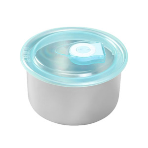 Boîte de conservation hermétique en acier inoxydable avec couvercle bleu, design minimaliste, pour repas, organisateur de réfrigérateur, boîte à lunch - Product Image 5