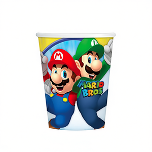 Vasos de Papel Desechables con Diseño de Mario Bros, 250 ml, para Fiestas, China, Paquete de 80-100 Unidades - Product Image 3