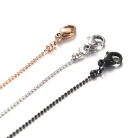 Yiwu Aceon Velle acier inoxydable chaîne mince femmes bijoux minimaux bricolage faisant longueur personnalisée petite boule 1mm perle chaîne collier
