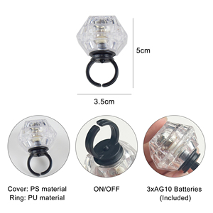 <strong>White</strong> Plastic Hard Diamond Flashing LED Party Light Ring Earth Day Ramadan Festive Celebrations Finger <strong>Glow</strong> <strong>Sticks</strong> Rings - Product Image 6