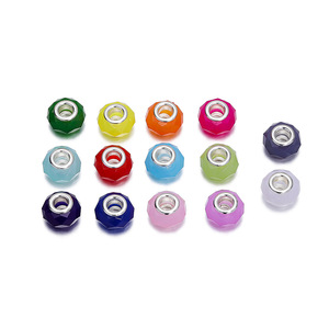 Panjia Faceted Jelly <b>Beads</b> Large Hole <b>Plastic</b> Resin DIY Jewelry Spacer <b>Beads</b> For Bracelet Making - Product Image 1