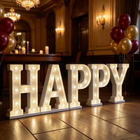 Letras Luminosas LED para Eventos de Cumpleaños, Letras Grandes Iluminadas con Bombillas LED, Letrero Luminoso de 3 pies, 4 pies, 5 pies