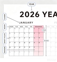 Calendrier mural personnalisé A3 A2 avec logo 2026-2027, planificateur mensuel en gros, calendriers en papier à suspendre pour le bureau, l'école et la papeterie