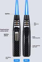 Logo personnalisé extérieur flamme bleue gaz gonflable butane gril feu d'artifice cuisson torche en métal briquets avec verrouillage de sécurité