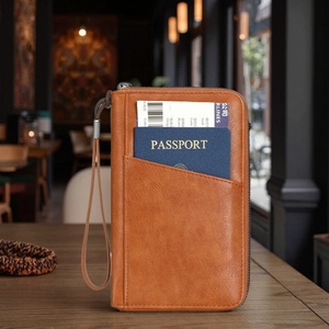 Passport Credit Card Wallet Multi-function Wrist Handbag Id Card Holder Pu Leather Portable Minimalist 7 Inch 90G Family - Product Image 2