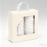 Boîte en papier pliable personnalisable avec fenêtre transparente Boîtes cadeaux de supermarché Emballage de chaussettes et de sous-vêtements