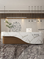 Bureau d'accueil carré en MDF de style nordique moderne Yimutang pour salons de beauté, clubs de santé, bars, entreprises