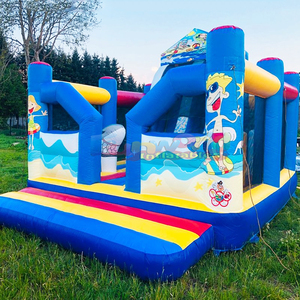 Castillo inflable comercial para fiestas infantiles, brincolín inflable para vacaciones en la playa, castillo hinchable con tobogán. - Product Image 3
