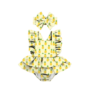 HY-054-YDLH - Pelele de Verano para Bebé Niña con Diseño de Arcoíris, Hecho de Seda de Leche Suave, Adorable Traje Burbuja, Ropa para Niñas Pequeñas, Conjunto de Overol para Bebé - Product Image 2