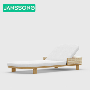 Lit de repos de luxe chaise longue en teck meubles de patio chaise longue de plage lit de salon mobilier d'extérieur lit de bronzage en <span class=keywords><strong>bois</strong></span> chaises longues d'extérieur - Product Image 1
