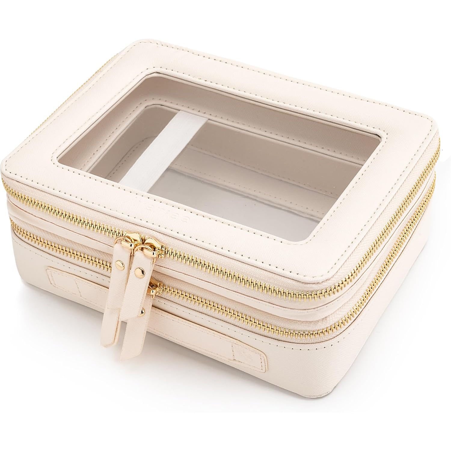 Large Clear Makeup Bags Double Layer Cosmetic Bags with Separate Brush  Compartment Travel Toiletry Bag Cosmetic Train Case