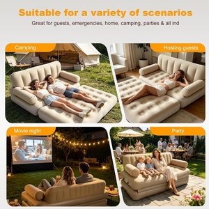 Multi-functional Outdoor Portable Folding Camping <b>Air</b> Couch Lazy Household Flocking Automatic Inflatable <b>Sofa</b> <b>Bed</b> with Pump - Product Image 6