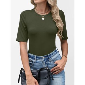 Camiseta Básica para Mujer FOXA, Manga Corta, Cuello Redondo, 100% Algodón Jersey, Transpirable, Informal, para Primavera/Verano - Product Image 3