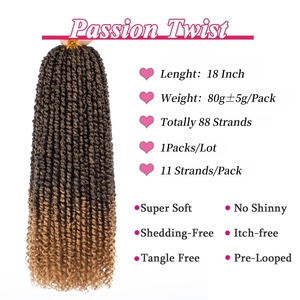 18 אינץ bohemian לפני מעוות תשוקה טוויסט שיער הרחבות סינתטיות צמות שיער סינתטי צמות לפני הלועסים - Product Image 2