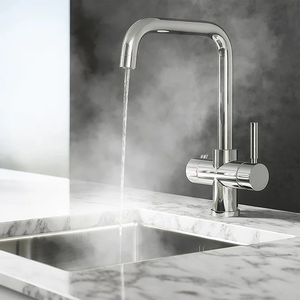 Rubinetti estraibili a doppio lavello in ottone <span class=keywords><strong>miscelatore</strong></span> a manico singolo rubinetti da <span class=keywords><strong>cucina</strong></span>, rubinetto per acqua bollente istantaneo <span class=keywords><strong>nero</strong></span> opaco con Boiler e filtro - Product Image 3