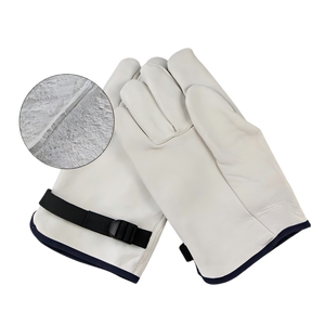 Guantes de Trabajo de Piel de Cabra Blanca de Alta Calidad, con Muñequera Ajustable, Resistentes, Personalizables, Talla <span class=keywords><strong>2XL</strong></span>, Protección Laboral, Industria, Conducción - Product Image 5
