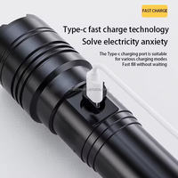 Lampe de poche longue portée à zoom super lumineux Lampe torche tactique blanche Lazer rechargeable Linterna LED Lampe de poche puissante