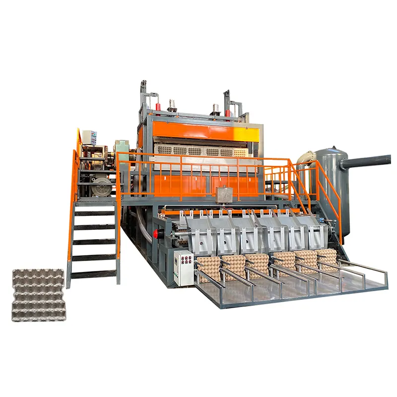 Fully automatic recycle large capacity 6000pcs/h waste portable paper egg carton boxes tray making packing molding machine