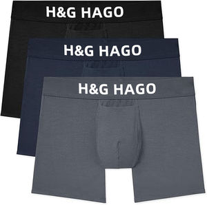 Calzoncillos bóxer HAGO <span class=keywords><strong>para</strong></span> hombre, 4 unidades, segunda piel, <span class=keywords><strong>con</strong></span> bolsa de contorno de soporte, tela elástica suave y transpirable - Product Image 2