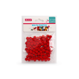 Ilan Bolita Pompom 1.0Cm Rouge 100Pcs Décorations Artisanales - Product Image 1