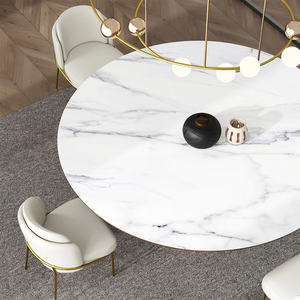 NOVA luce di lusso rotondo sinterizzato pietra tavolo da pranzo set 4 6 posti in marmo tavoli da pranzo con sedie casa sala da pranzo mobili - Product Image 3