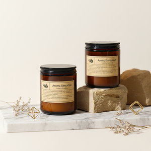 Bougie artisanale moderne en cire <span class=keywords><strong>de</strong></span> soja parfumée aux épices, dans un bocal en verre brun <span class=keywords><strong>de</strong></span> 7 oz, à combustion longue durée, idéale pour les fêtes, le Ramadan, Diwali et la décoration intérieure. - Product Image 4