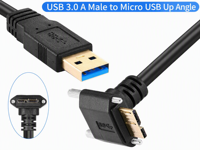 Câble adaptateur USB 3.0 vers Micro-B avec connecteur coudé à 90 degrés, conducteur en cuivre pur, transfert de données haute vitesse