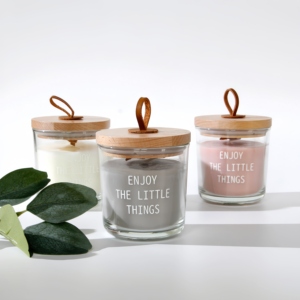 Velas coloridas de cera de soja con tapa de vidrio transparente Fragancia para el hogar <span class=keywords><strong>Candelas</strong></span> perfumadas neutras para Diwali Ramadán Vacaciones o uso de bares - Product Image 3