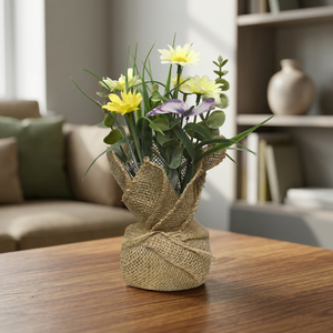 AFF <b>Table</b> Top-9 Artificial Mixed Flowers Rustic Style Handmade <b>Plastic</b> Decor 15cm Width 22cm Height Artificial Succulent Meadow - Product Image 2