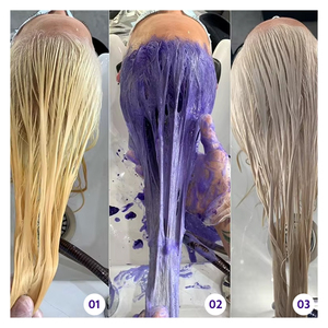 Shampoo viola Anti giallo Shampoo per capelli biondi per eliminare i toni gialli ottusi alleggeriscono biondo platino cenere <span class=keywords><strong>argento</strong></span> grigi - Product Image 5